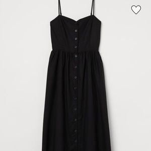 Black H&M Button Down Linen Blend Dress.